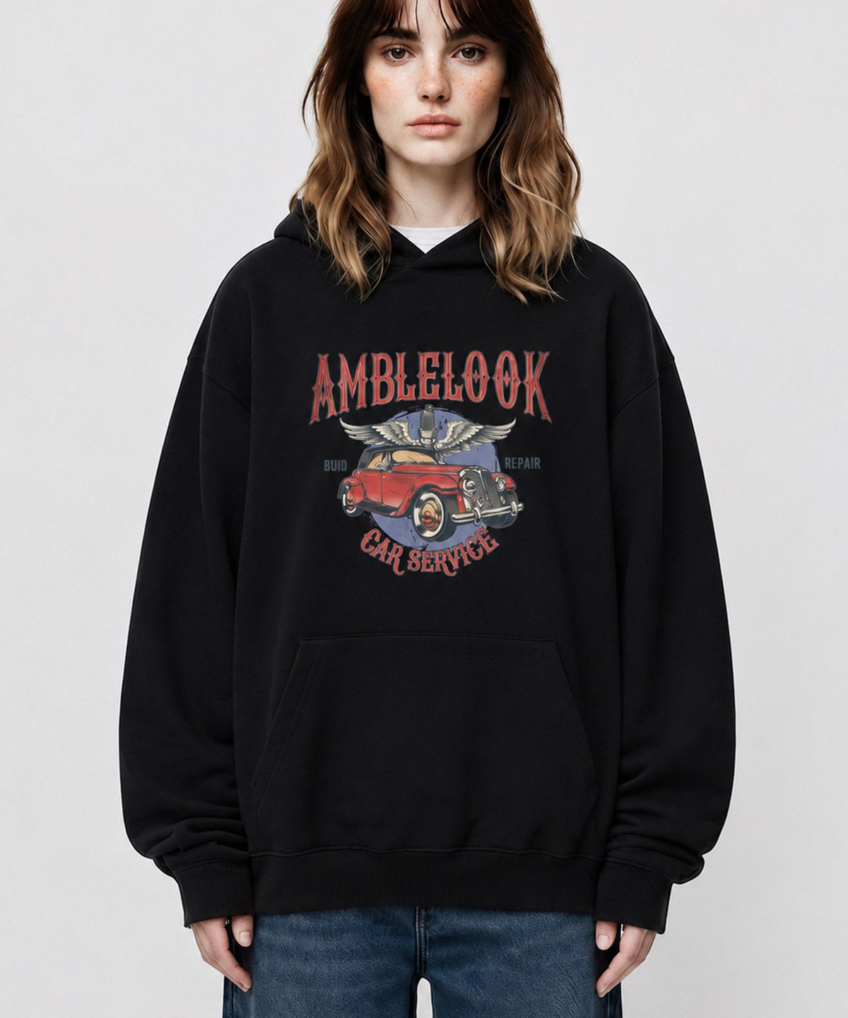 엠블룩(AMBLELOOK) 후디드 스웨트셔츠 엔젤카 (3color)