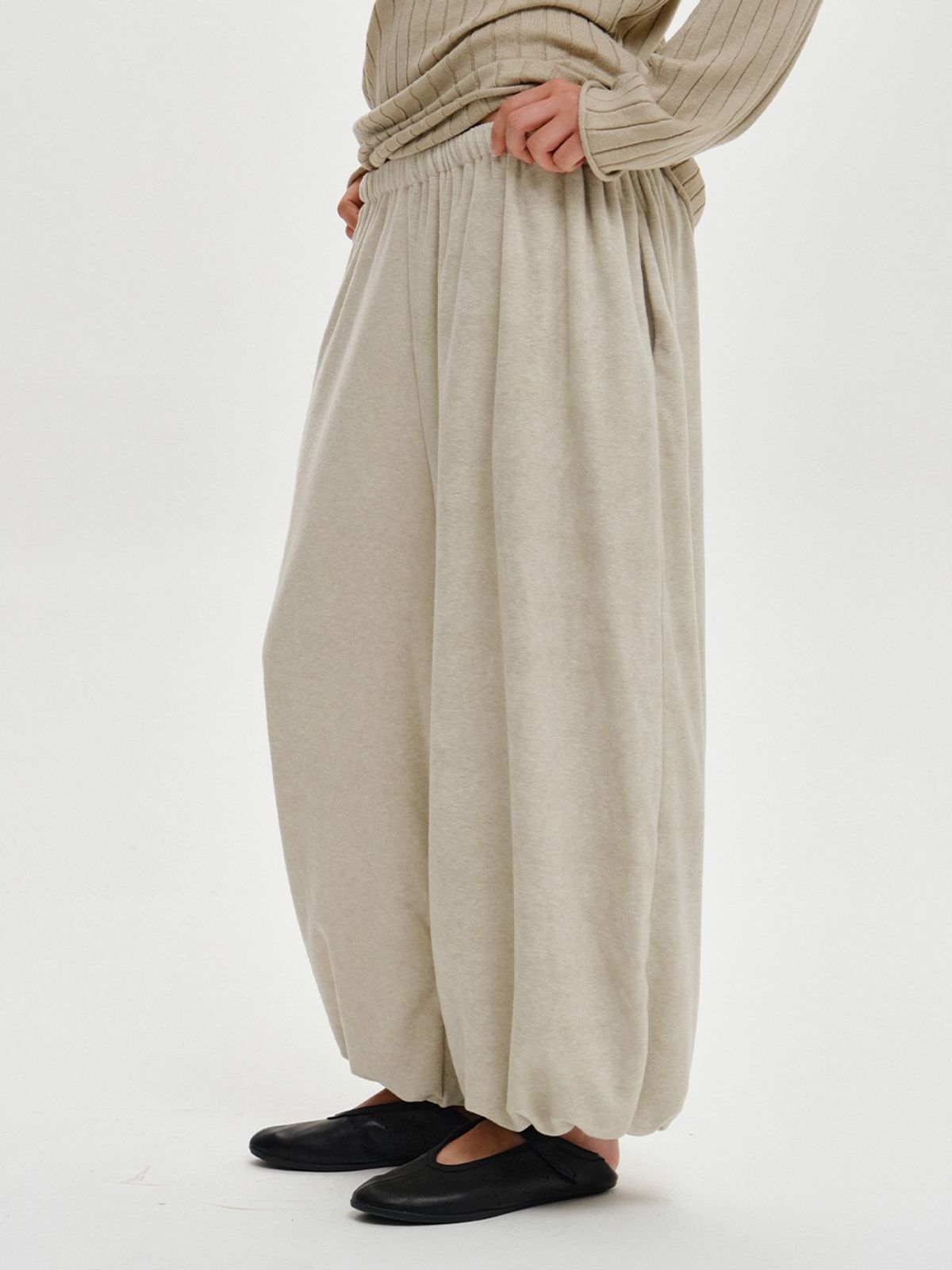 플리즈프로젝트(PLZPROJECT) TERRY HAREM JOGGER PANTS, OATMEAL