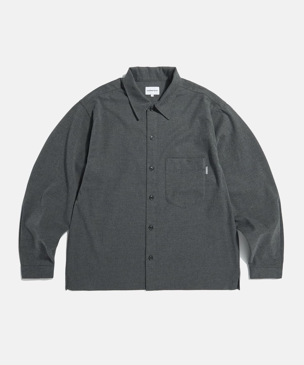 에스피오나지(ESPIONAGE) Cropped Big Pocket Shirt Dark Grey