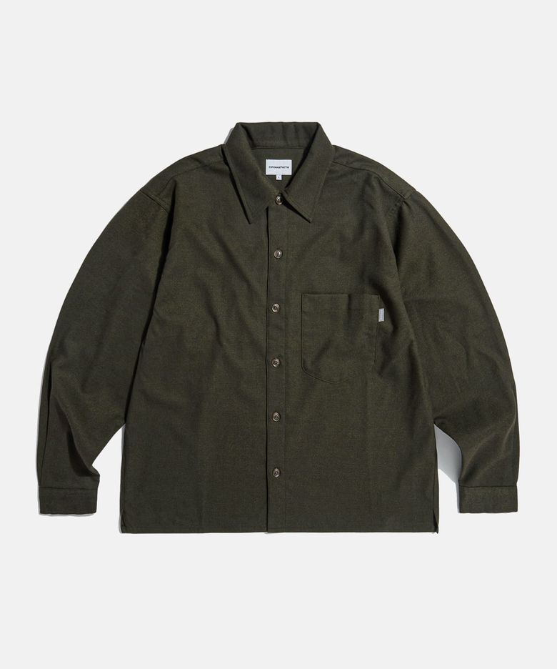 Cropped Big Pocket Shirt Olive
