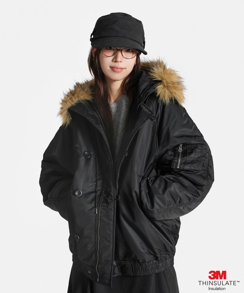 3M THINSULATE HOODED FIELD JACKET BLACK