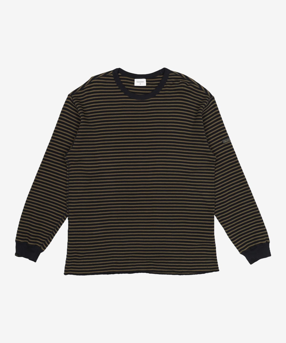 디스이즈네버댓(THISISNEVERTHAT) Striped Waffle L/S Top Black/White XL