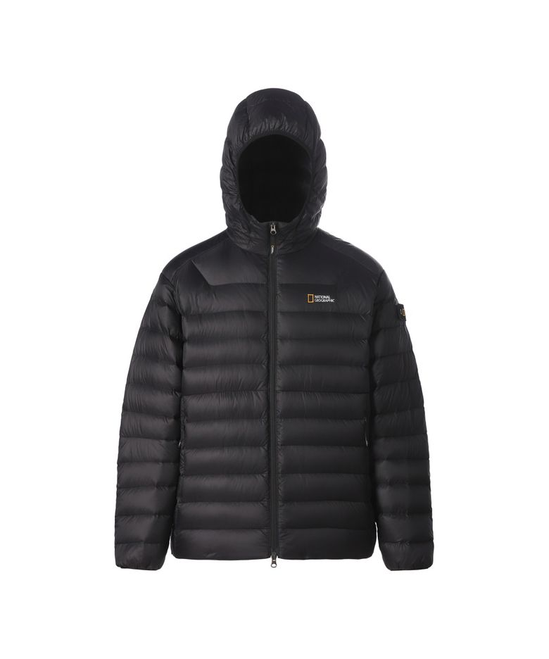 라이트팩 후드 경량 덕다운 점퍼 BLACK