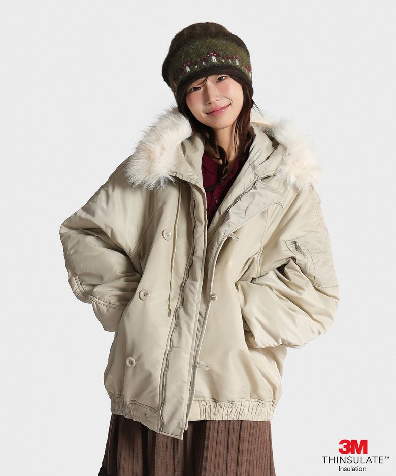 3M THINSULATE HOODED FIELD JACKET IVORY