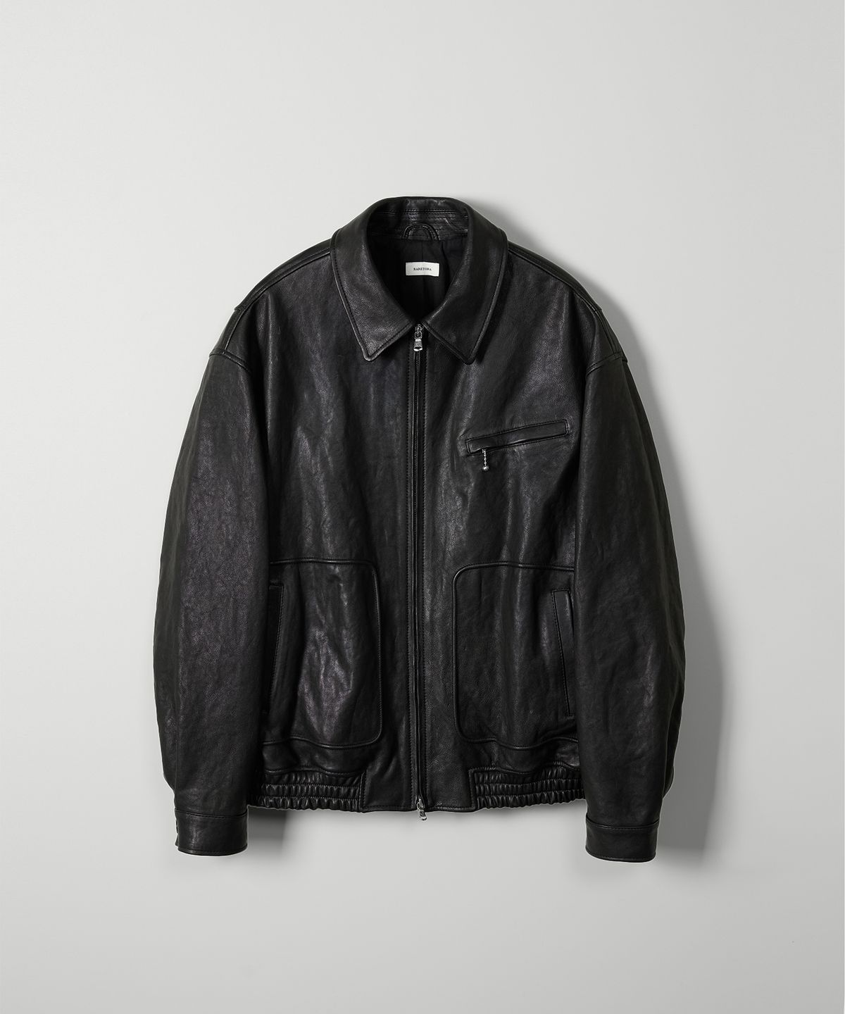 레어토라(RARETORA) PORT DRIZZLER LEATHER JACKET - BLACK