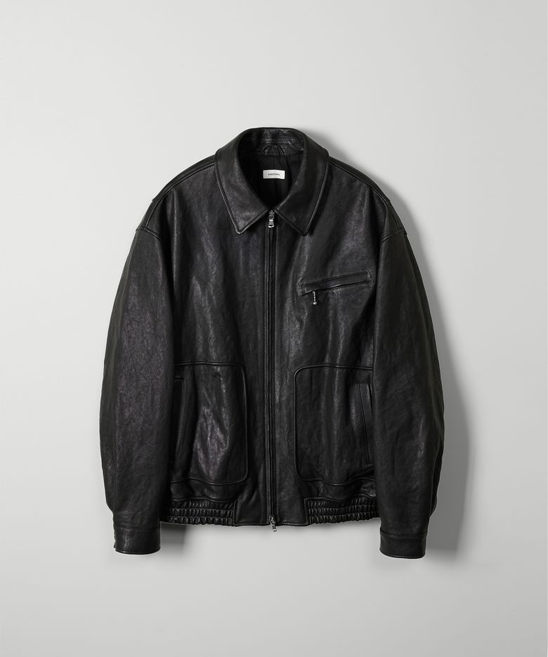 PORT DRIZZLER LEATHER JACKET - BLACK