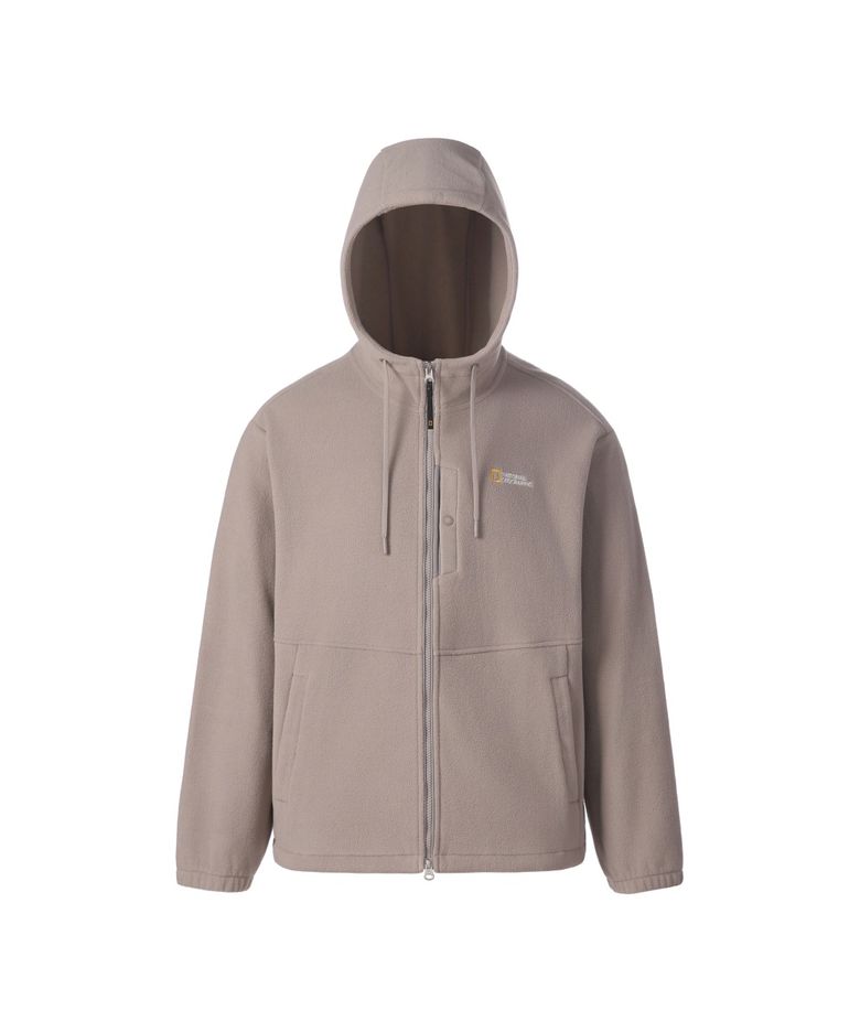 시로 마이크로 플리스 후드 집업 BEIGE