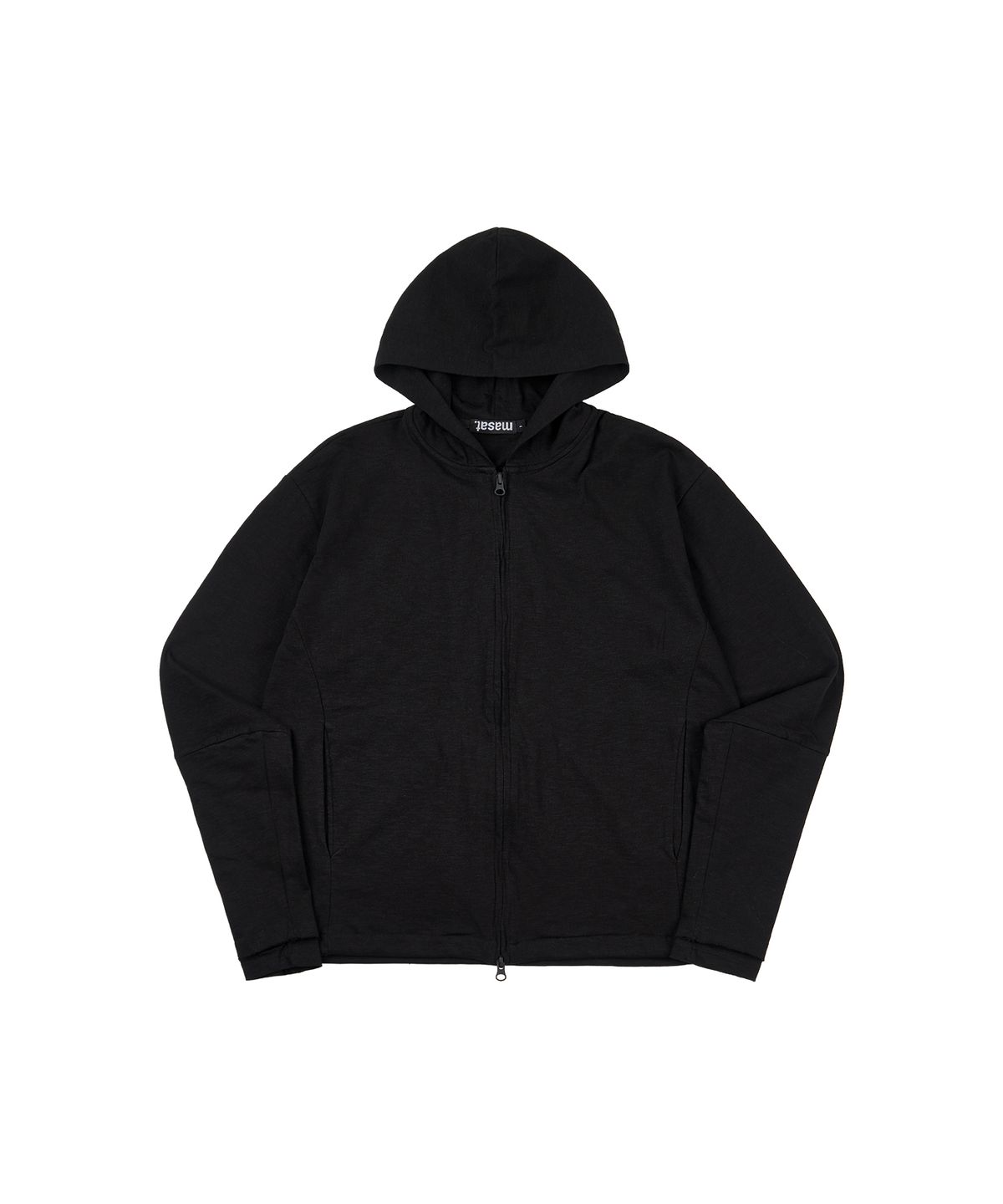 마사트(MASAT) Cut Off Slub Hood Zip _ Black