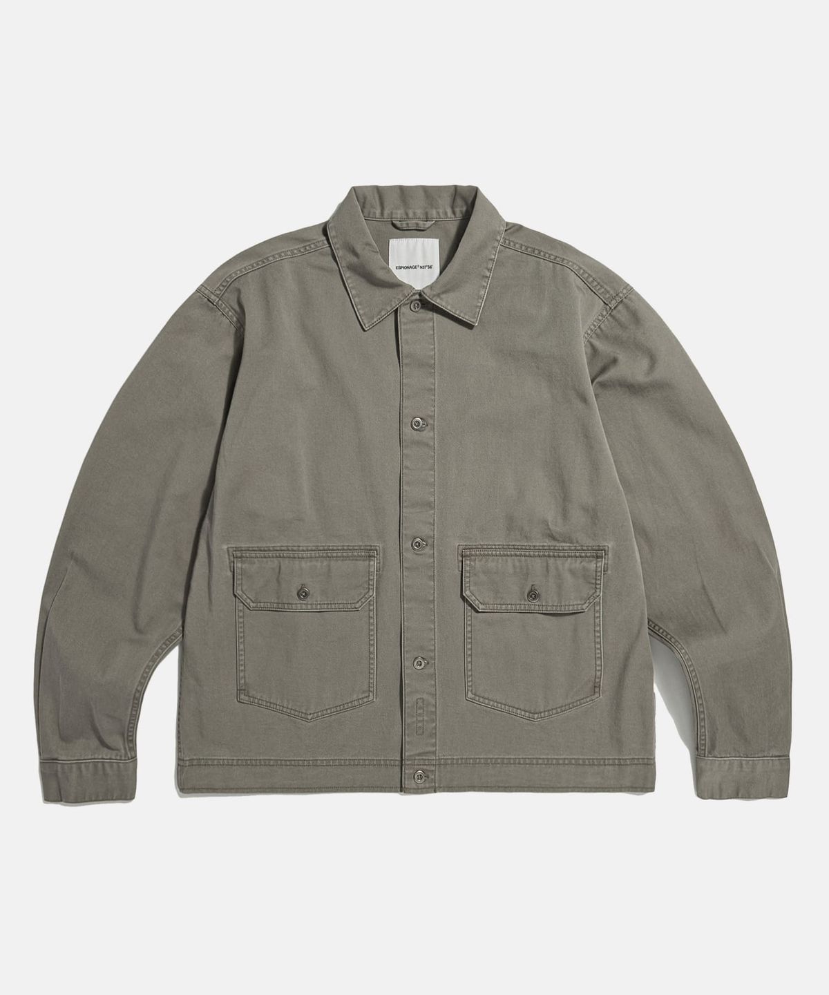 에스피오나지(ESPIONAGE) Cotton Trucker Shirt Jacket Dark Beige