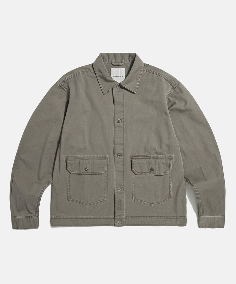 Cotton Trucker Shirt Jacket Dark Beige