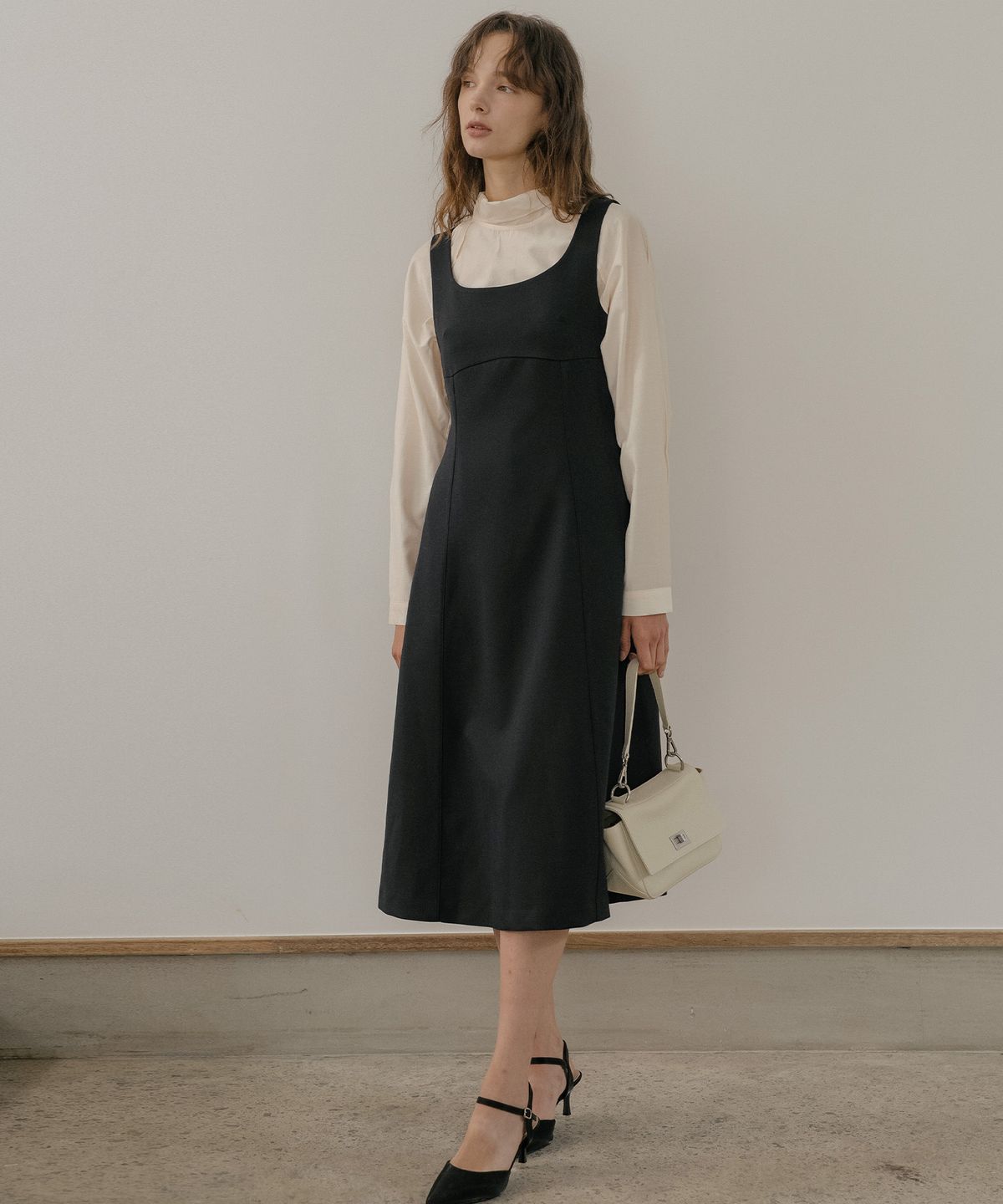 틸아이다이(TILL I DIE) Tailored a-Line dress [TIFA06OP02]_Navy