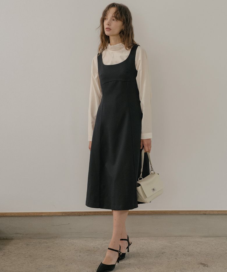 Tailored a-Line dress [TIFA06OP02]_Navy