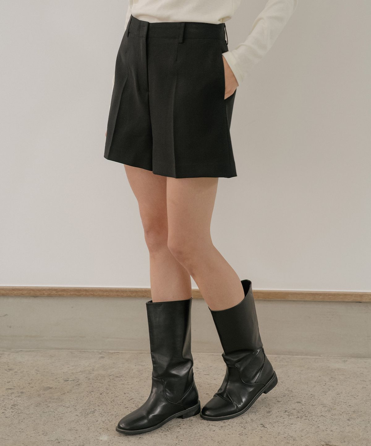 틸아이다이(TILL I DIE) Wool blend classic shorts [TIFA06PT02]_Black