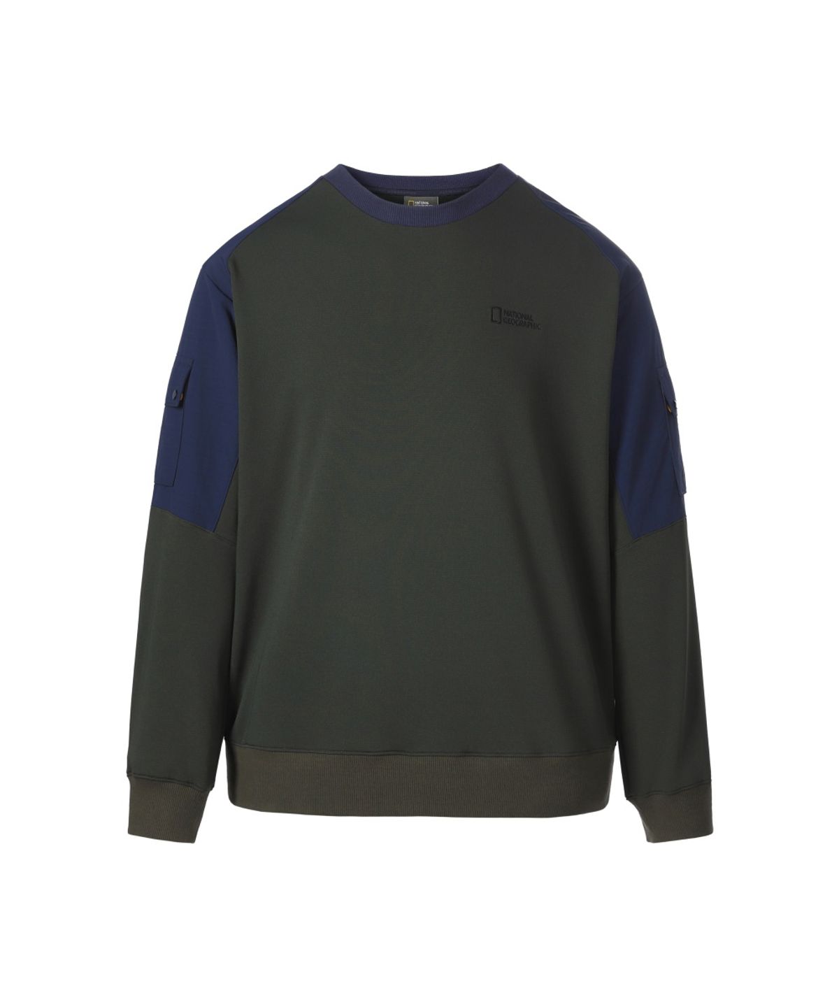 내셔널지오그래픽(NATIONALGEOGRAPHIC) NRN 리플렉터 패널드 맨투맨 CHARCOAL KHAKI