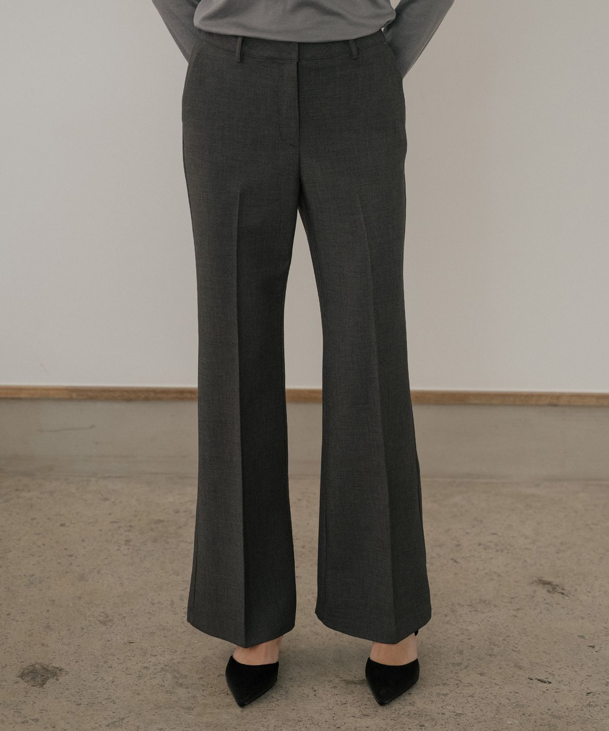 틸아이다이(TILL I DIE) Wool blend bootcut pants [TIFA06PT03]_Charcoal