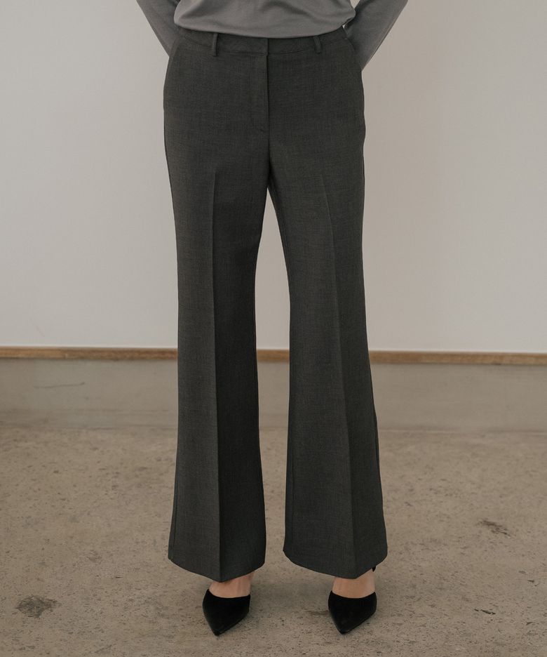 Wool blend bootcut pants [TIFA06PT03]_Charcoal