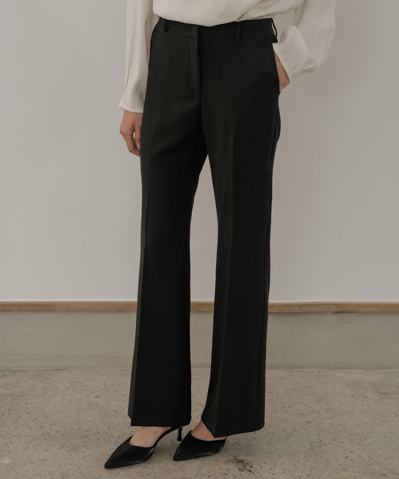 Wool blend bootcut pants [TIFA06PT04]_Black