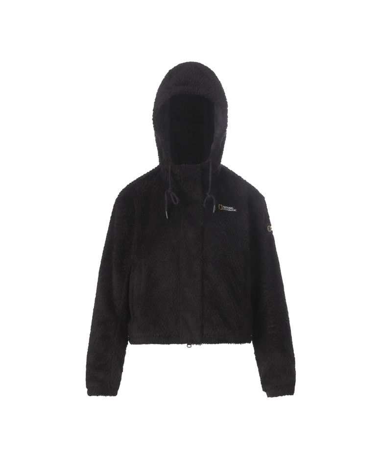 여성 페이크퍼 크롭 자켓 BLACK