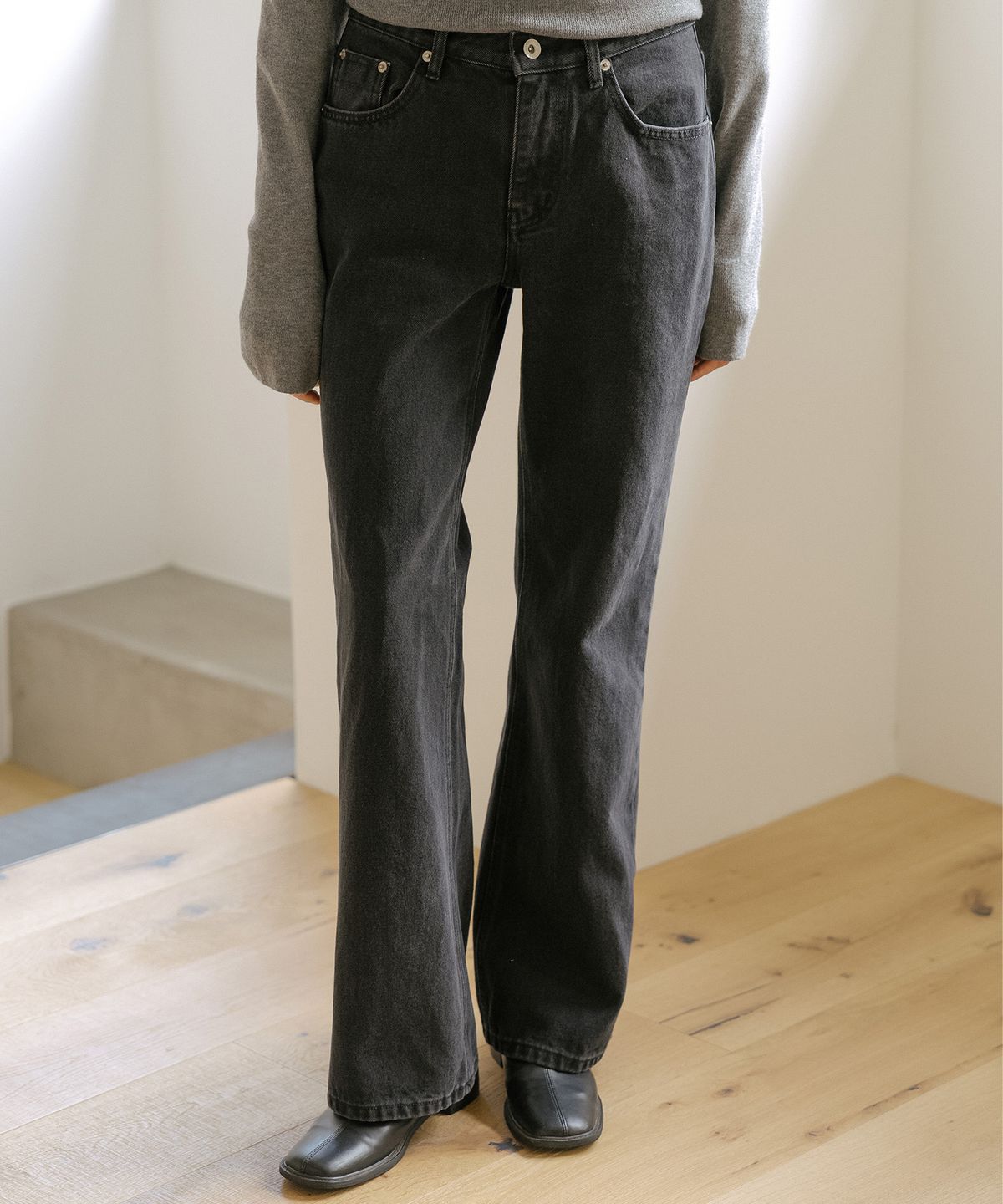 틸아이다이(TILL I DIE) Low-rise vintage flare jeans [TIFA06PT05]_Black