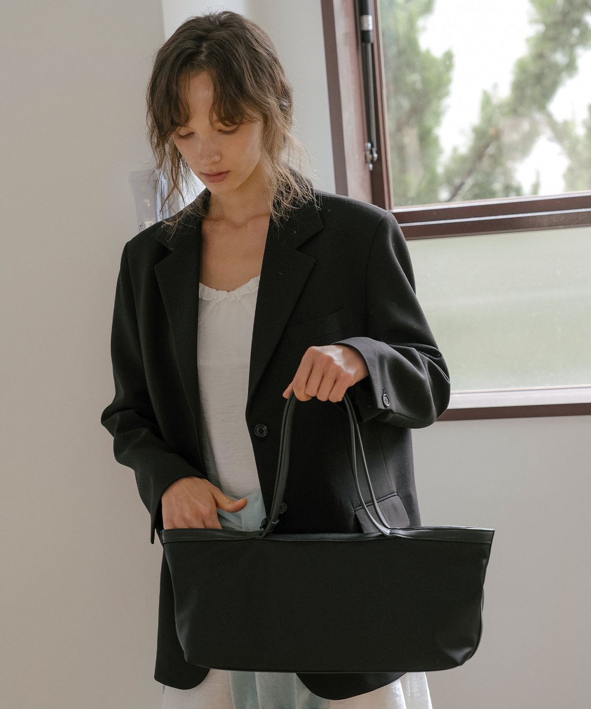틸아이다이(TILL I DIE) Nylon leather tote Bag [TIFA06AH02]_Black