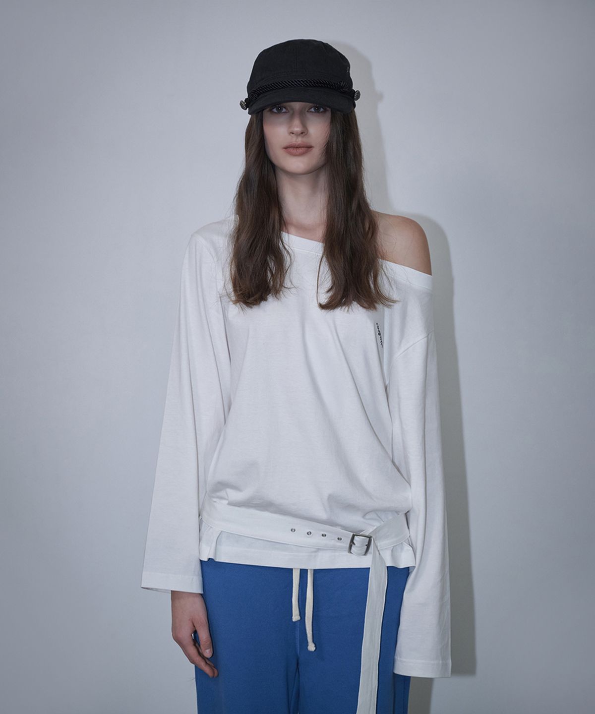 로타입(ROUGHTYPE) Square Buckle Belted Long Sleeve - White