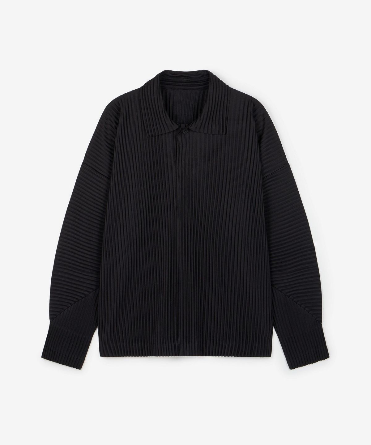 티엔지티(TNGT) Yoyogi Pleats Collared T-Shirt (Black) TNTS6F103BK