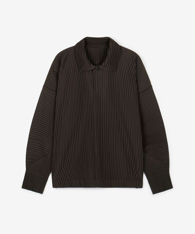 Yoyogi Pleats Collared T-Shirt (Brown) TNTS6F103W2