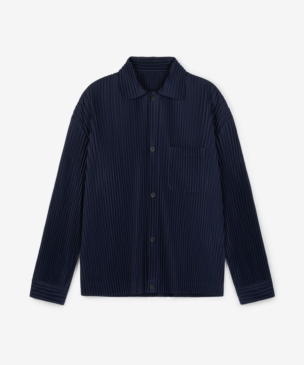 티엔지티(TNGT) Yoyogi Pleats Overshirt (Navy) TNSH6F107N2