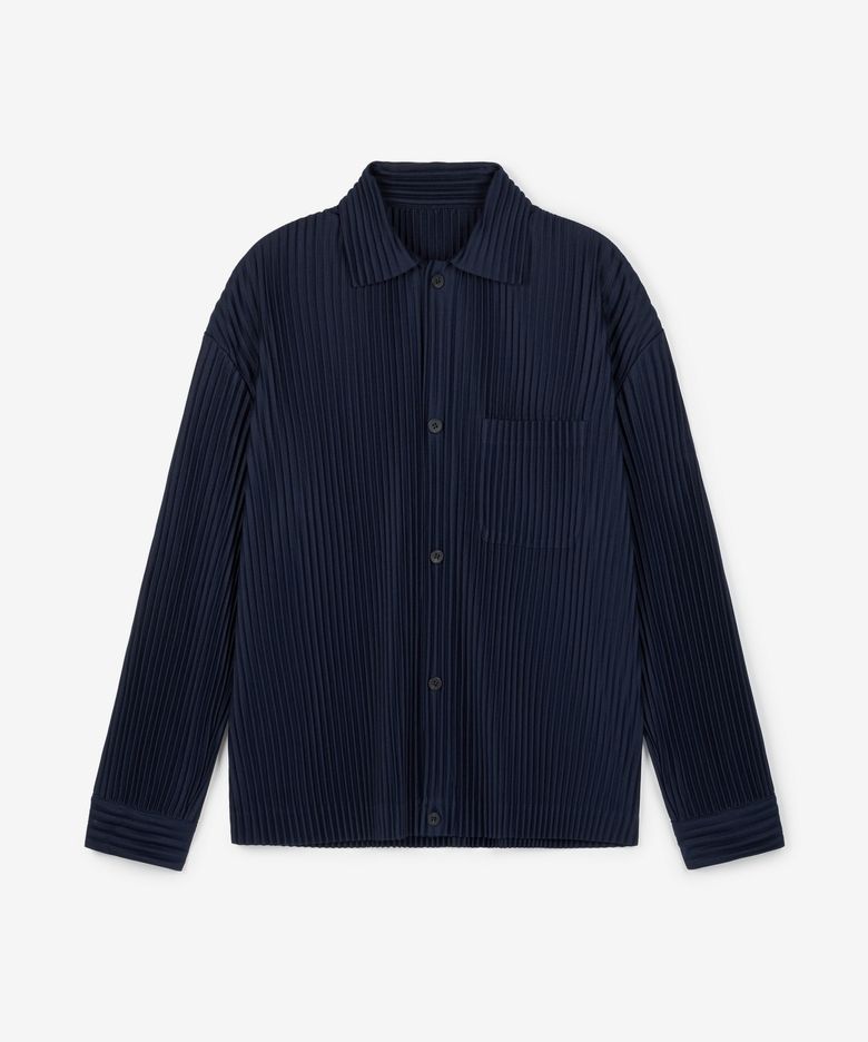 Yoyogi Pleats Overshirt (Navy) TNSH6F107N2