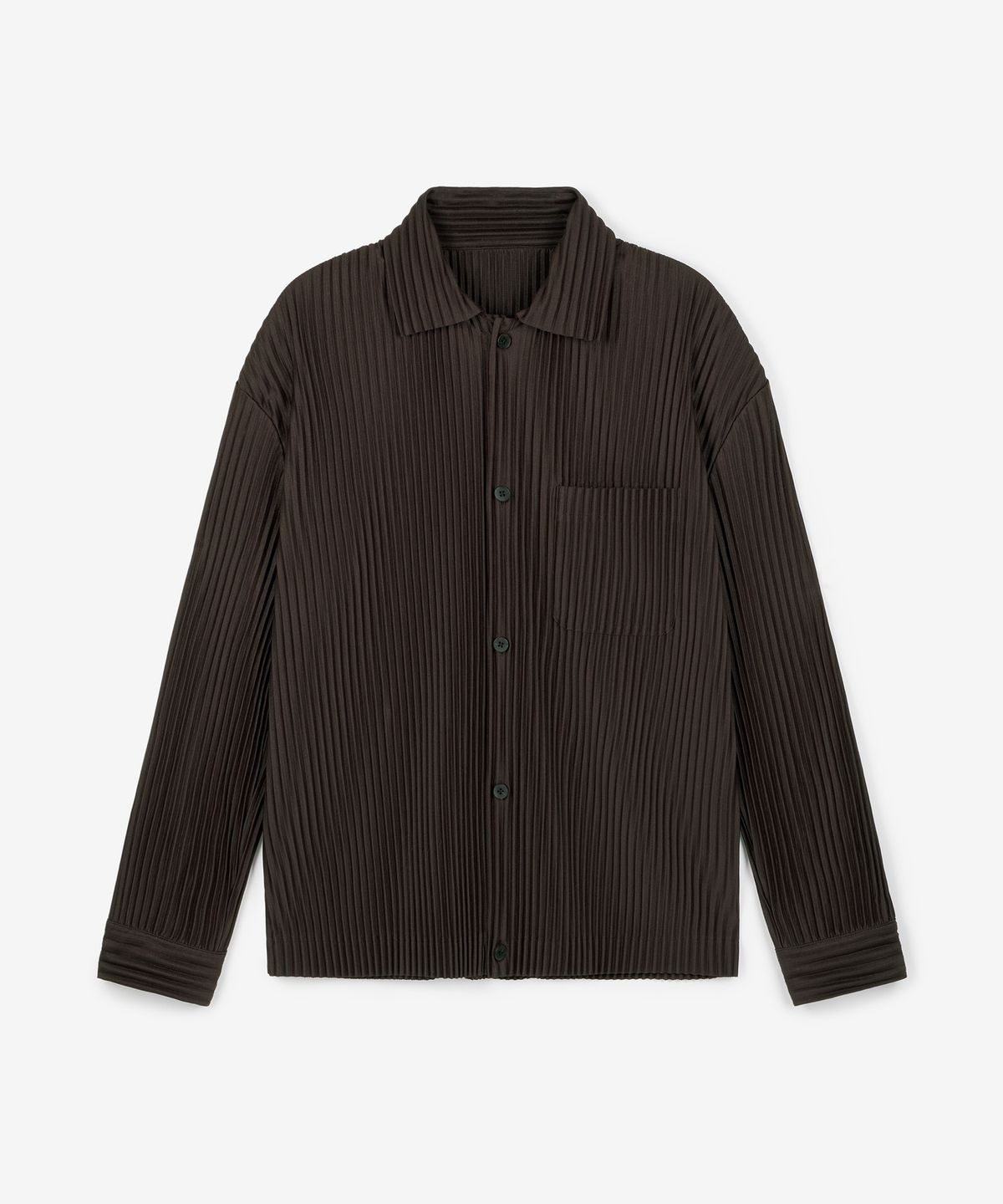 티엔지티(TNGT) Yoyogi Pleats Overshirt (Brown) TNSH6F107W2