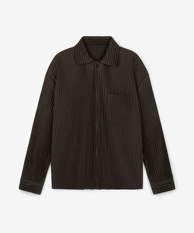 Yoyogi Pleats Overshirt (Brown) TNSH6F107W2