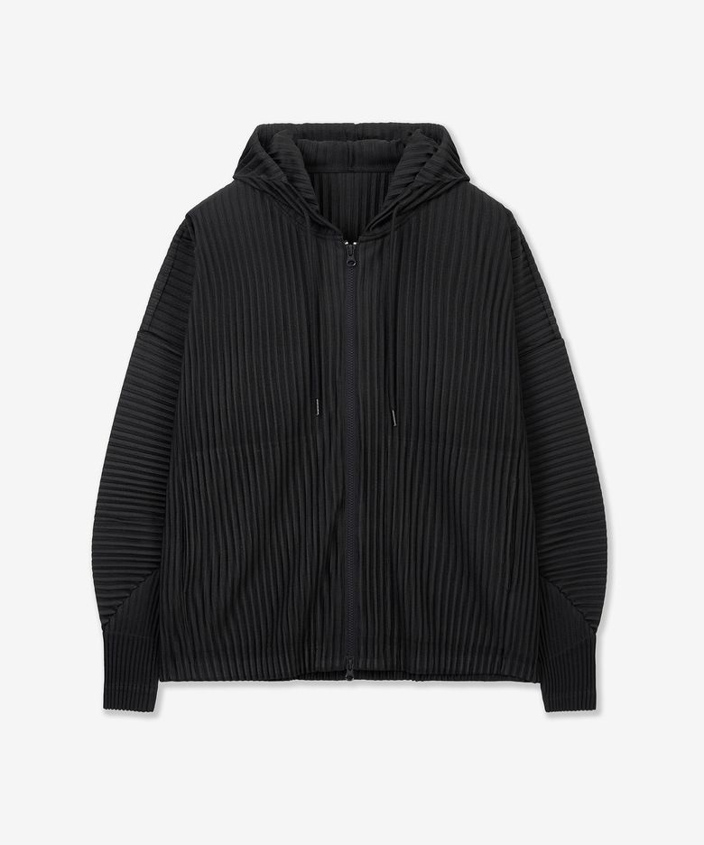 Yoyogi Pleats Hooded Zip-Up (Black) TNJU6F112BK