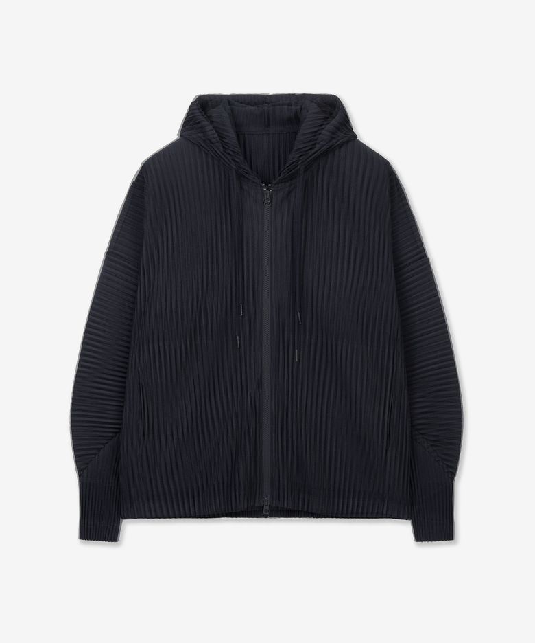 Yoyogi Pleats Hooded Zip-Up (Navy) TNJU6F112N2