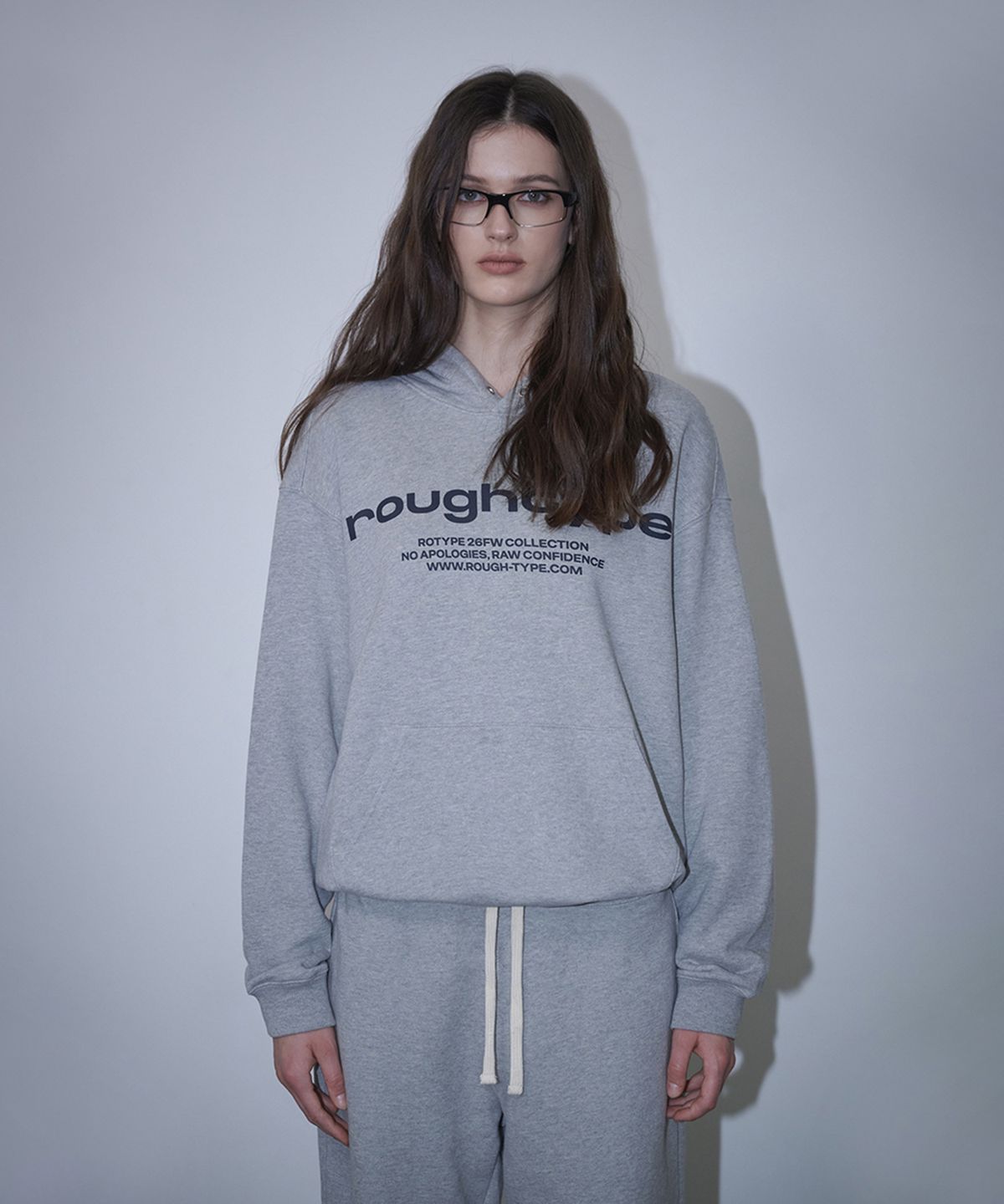 로타입(ROUGHTYPE) Signature Oversized Hoodie - Gray