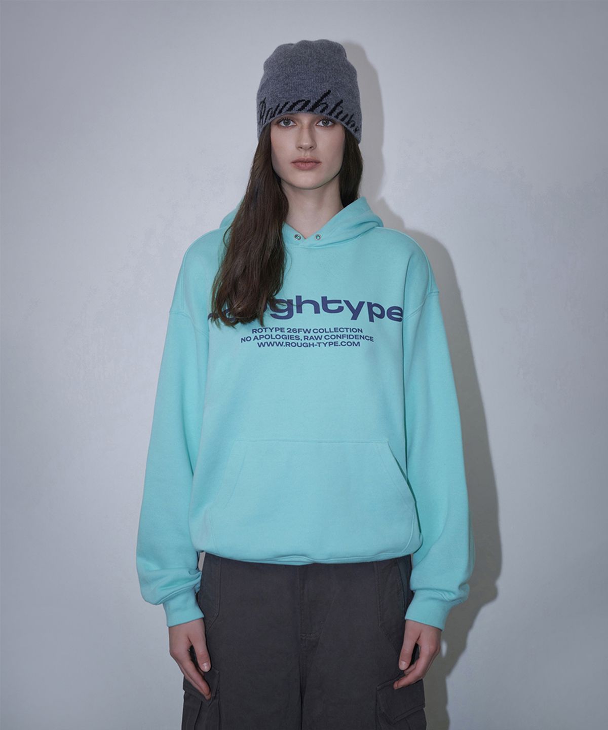 로타입(ROUGHTYPE) Signature Oversized Hoodie - Mint