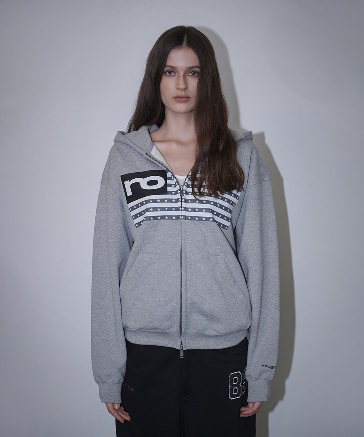 로타입(ROUGHTYPE) RO American Hoodie Zip-up - Gray