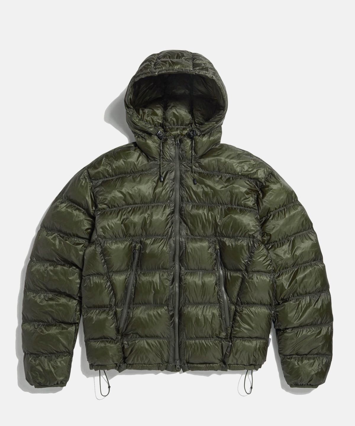 에스피오나지(ESPIONAGE) Sheer Shell Padded Jacket Olive