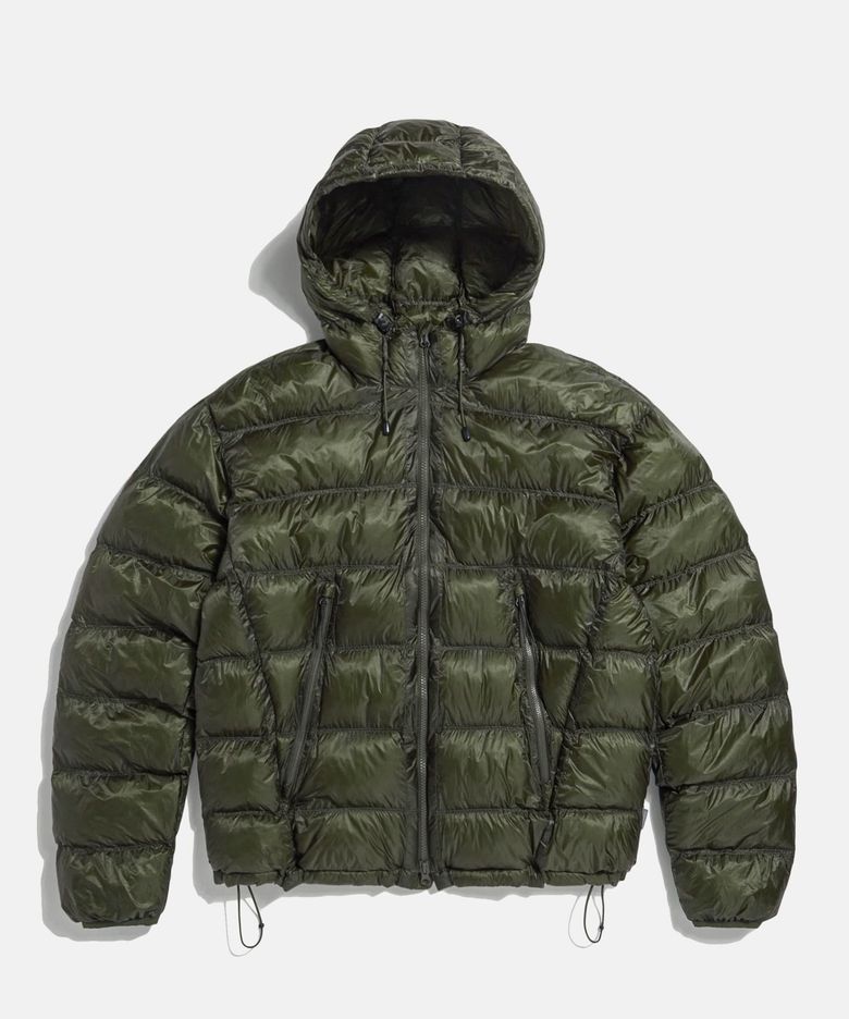 Sheer Shell Padded Jacket Olive