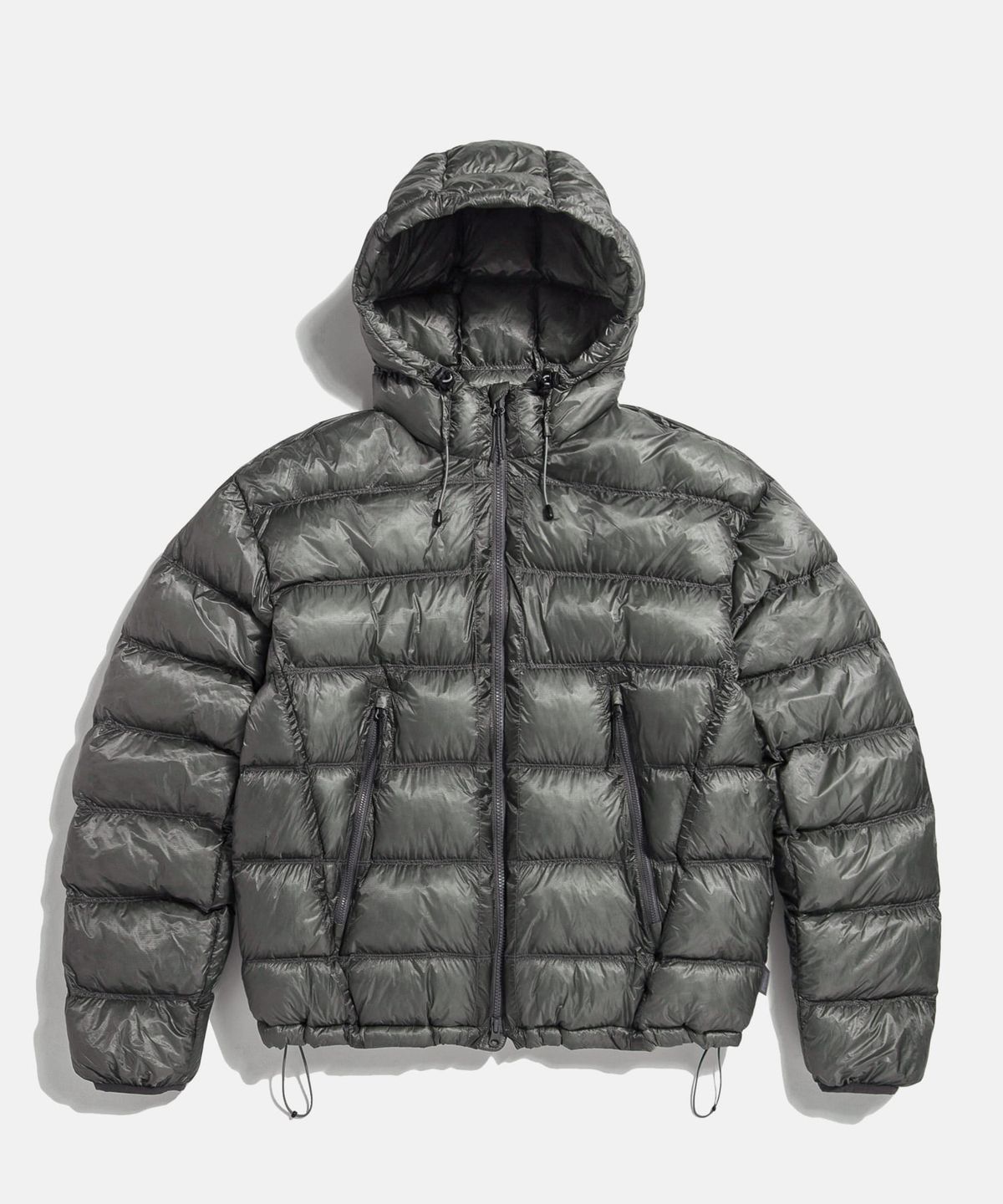 에스피오나지(ESPIONAGE) Sheer Shell Padded Jacket Grey