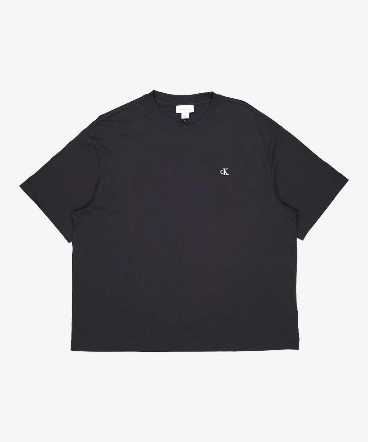 캘빈클라인 진(CALVIN KLEIN JEANS) 남 블랙 릴렉스핏 아카이브 로고 크루넥 반팔 티셔츠 40HM229 BAE L