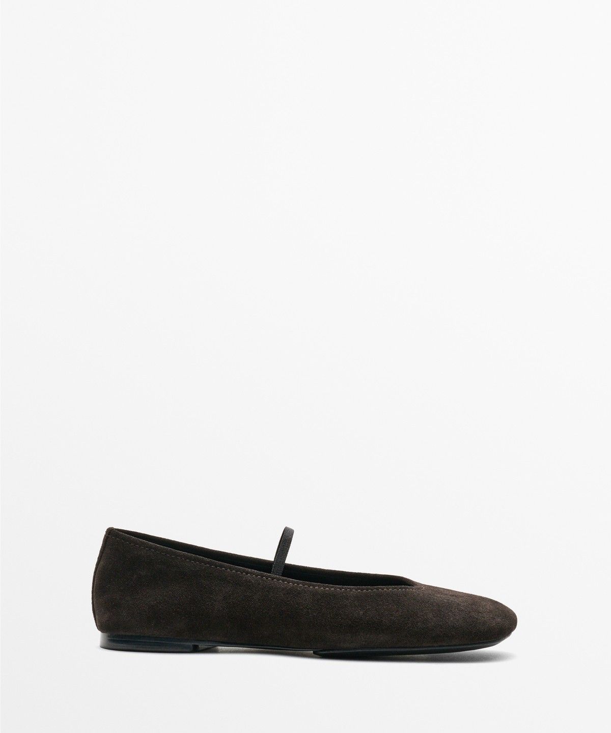 마시모두띠(MASSIMO DUTTI) 스퀘어 토 가죽 플랫 슈즈