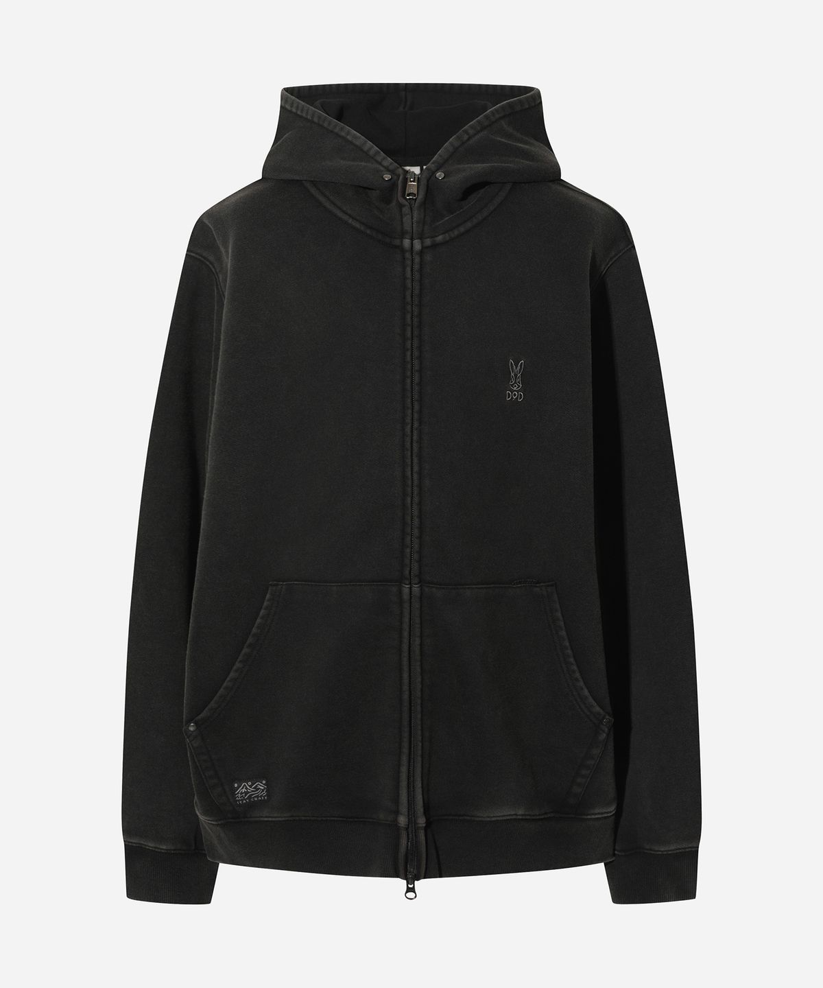 디오디(DOD) 페이드 워싱 후드집업(BLACK)