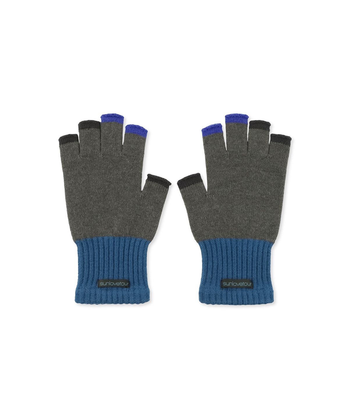썬러브투어(SUNLOVETOUR) Block Fingerless Gloves Charcoal