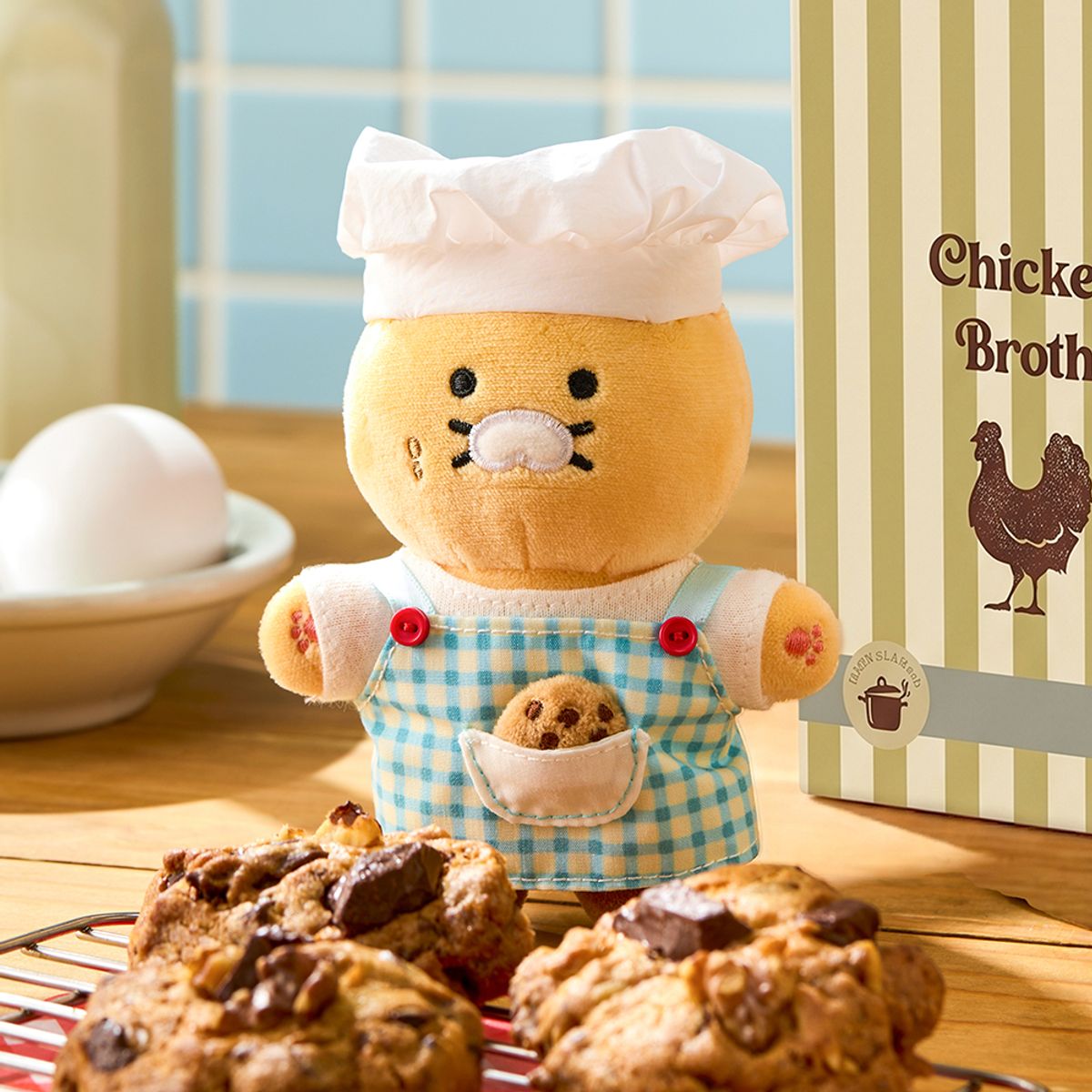카카오프렌즈(KAKAO FRIENDS) 그로서리마켓 제빵사 키링인형_춘식이