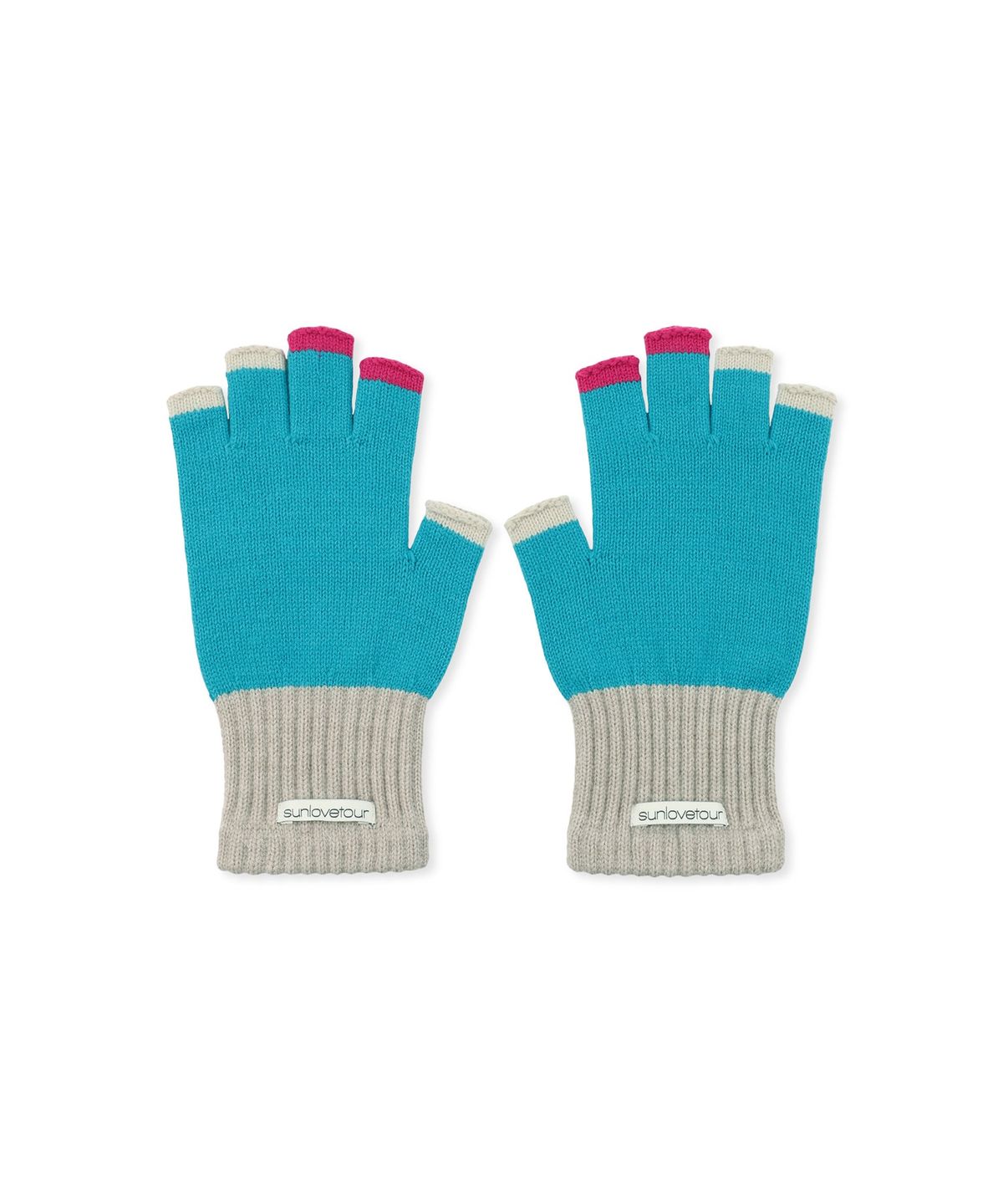 썬러브투어(SUNLOVETOUR) Block Fingerless Gloves Blue