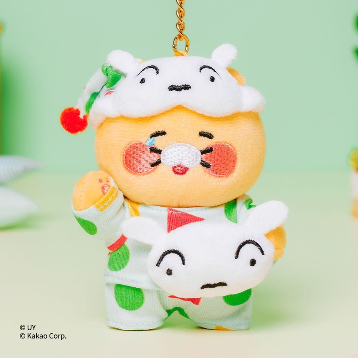 카카오프렌즈(KAKAO FRIENDS) 짱구는 못말려X카카오프렌즈 파자마 키링인형_춘식이