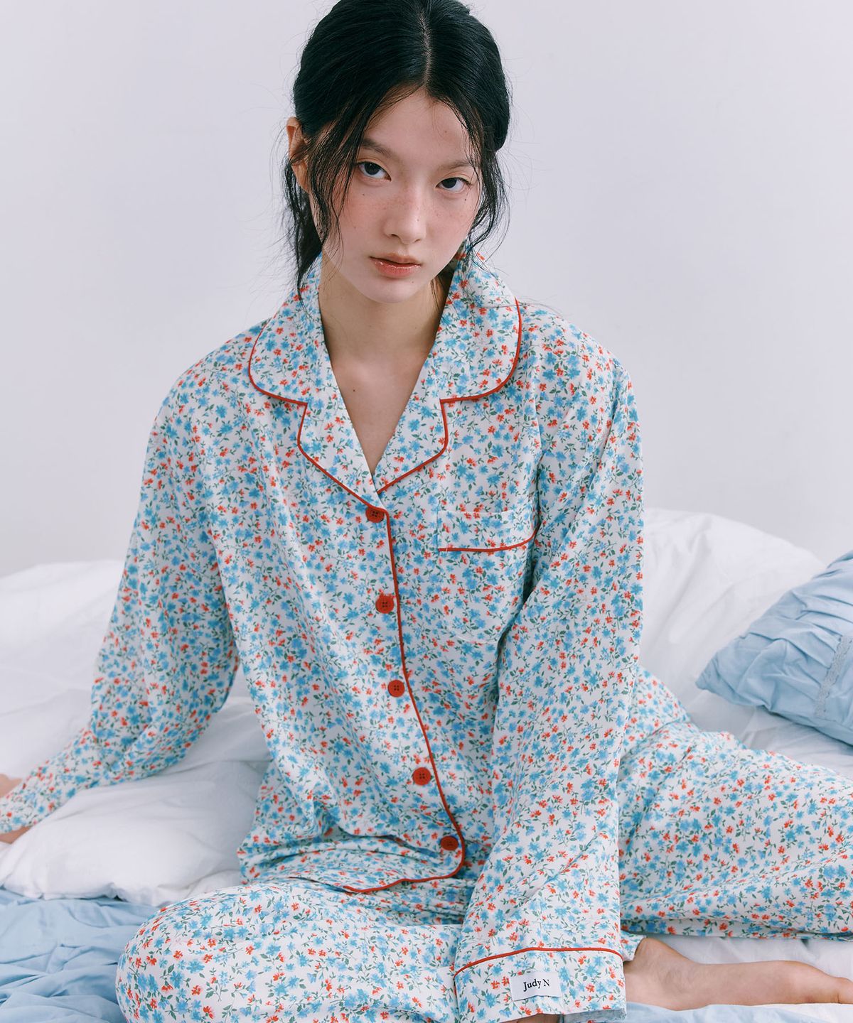 주디앤(JUDYN) 레이비 여성 클린핏 긴팔 잠옷 파자마 세트