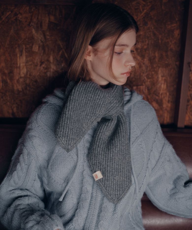 [브랜드위크 20%쿠폰] CHUNKY WOOL KNIT MUFFLER_MELANGE GREY