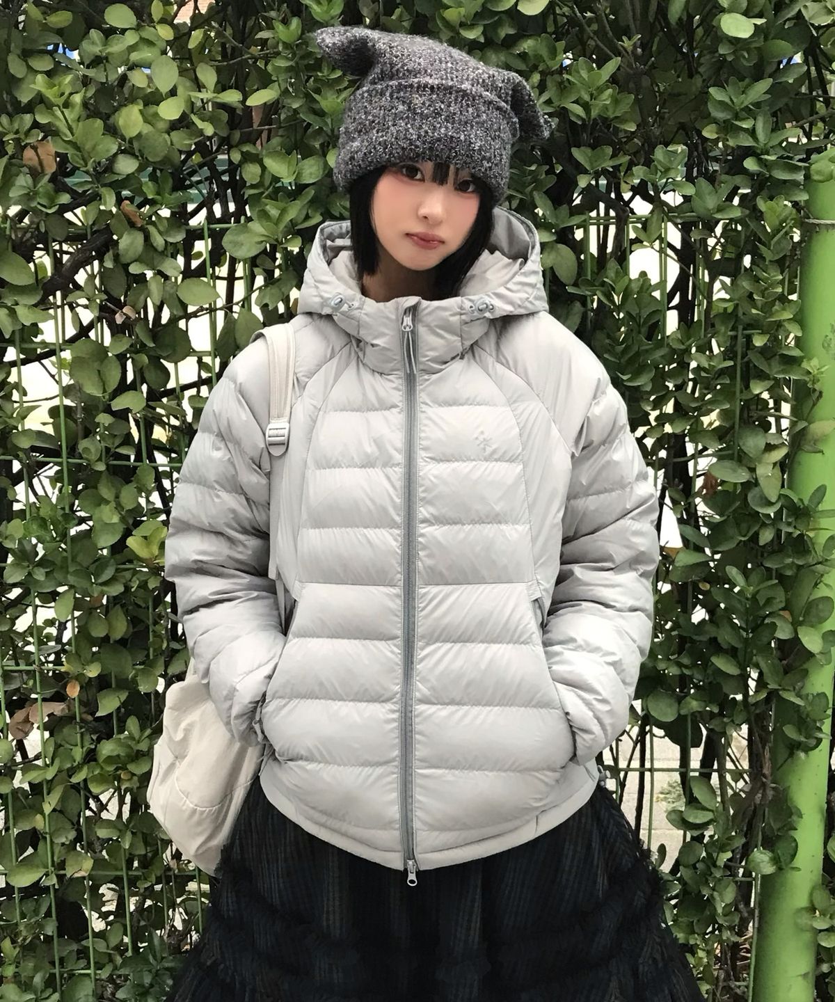 코드그라피(CGP) 레글런 경량 후드 패딩-메탈 그레이
