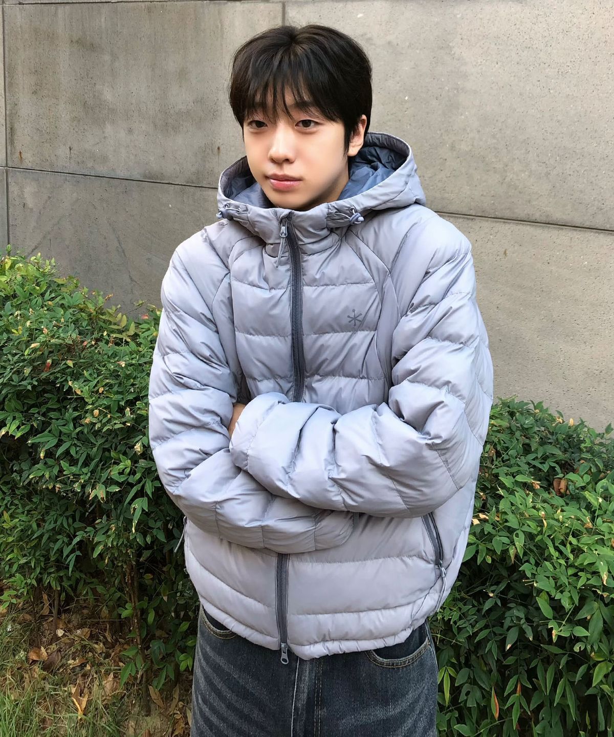 코드그라피(CGP) 레글런 경량 후드 패딩-그레이시 블루
